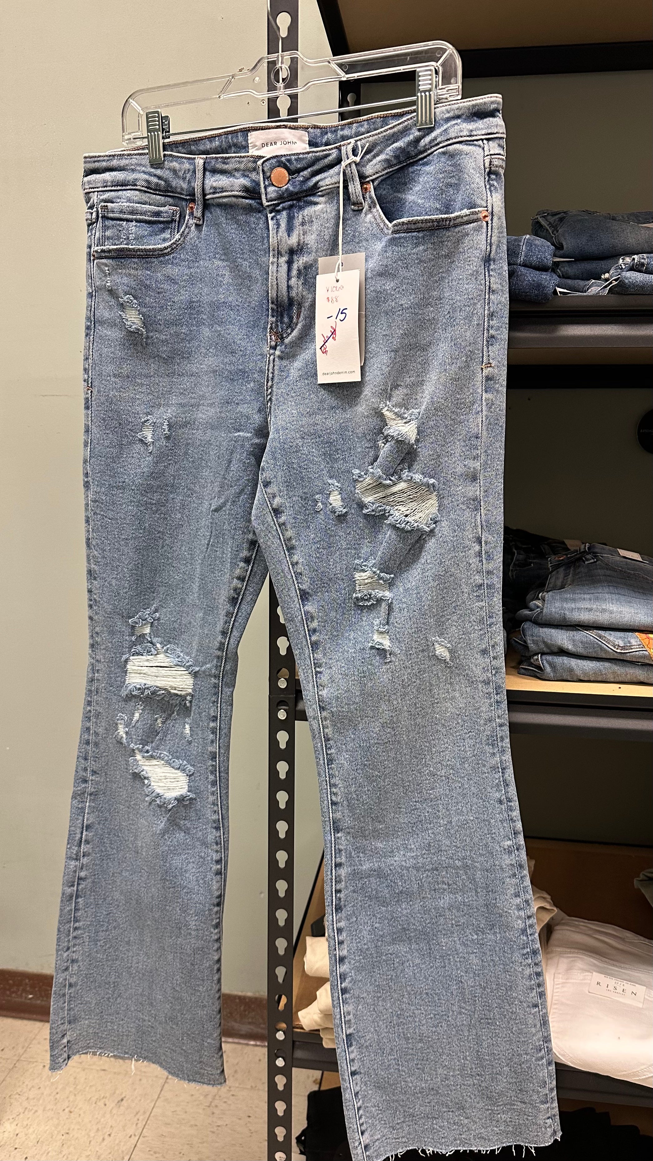 Dear John Jaxtyn Distressed Bootcut Jeans (Medium Wash)