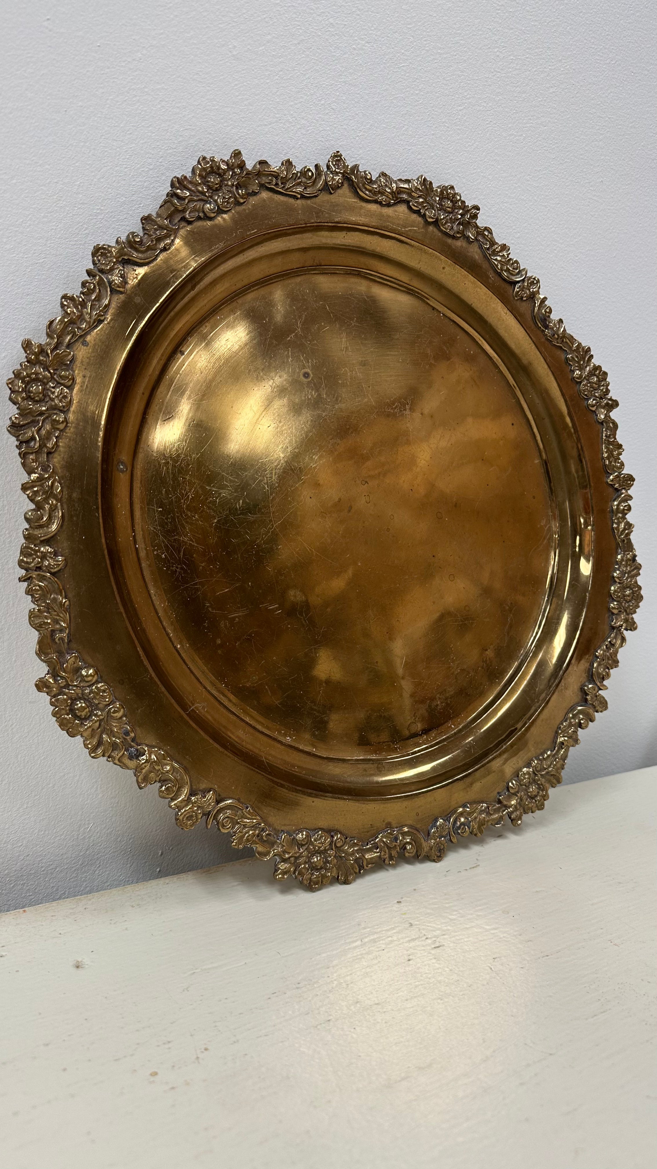 Ornate Brass Gold Platter