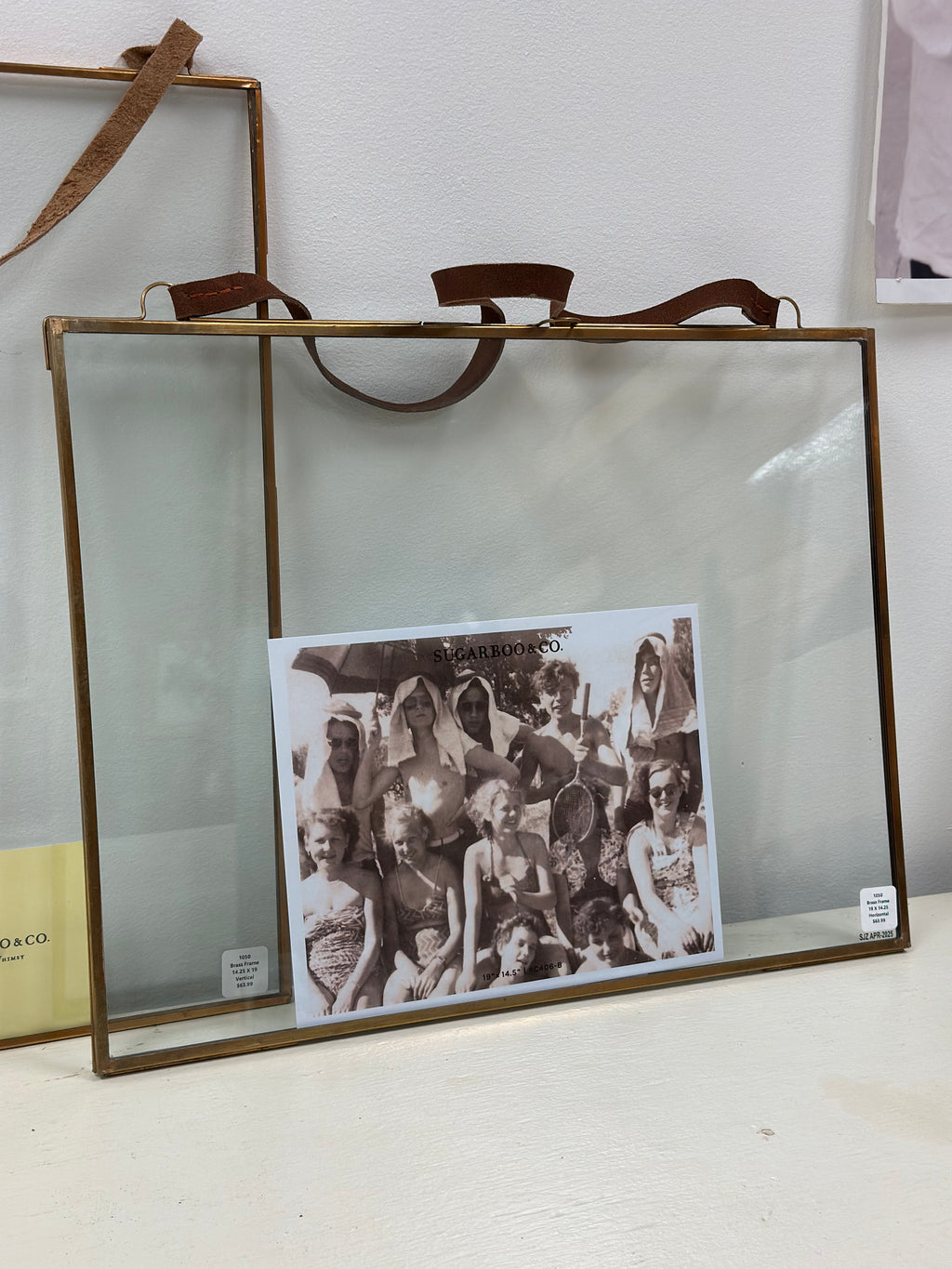 Brass/Leather Hanging Picture Frame
