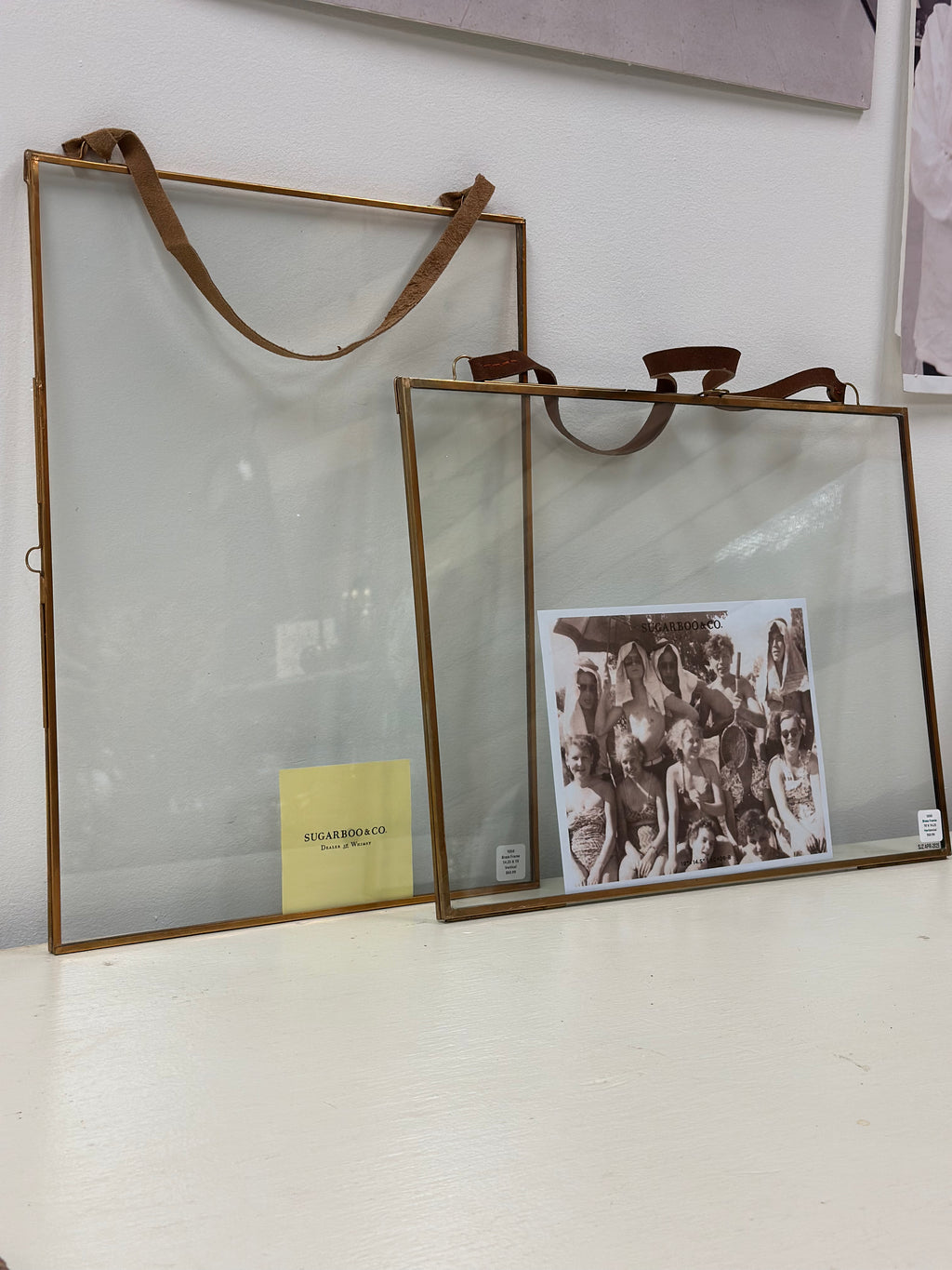 Brass/Leather Hanging Picture Frame