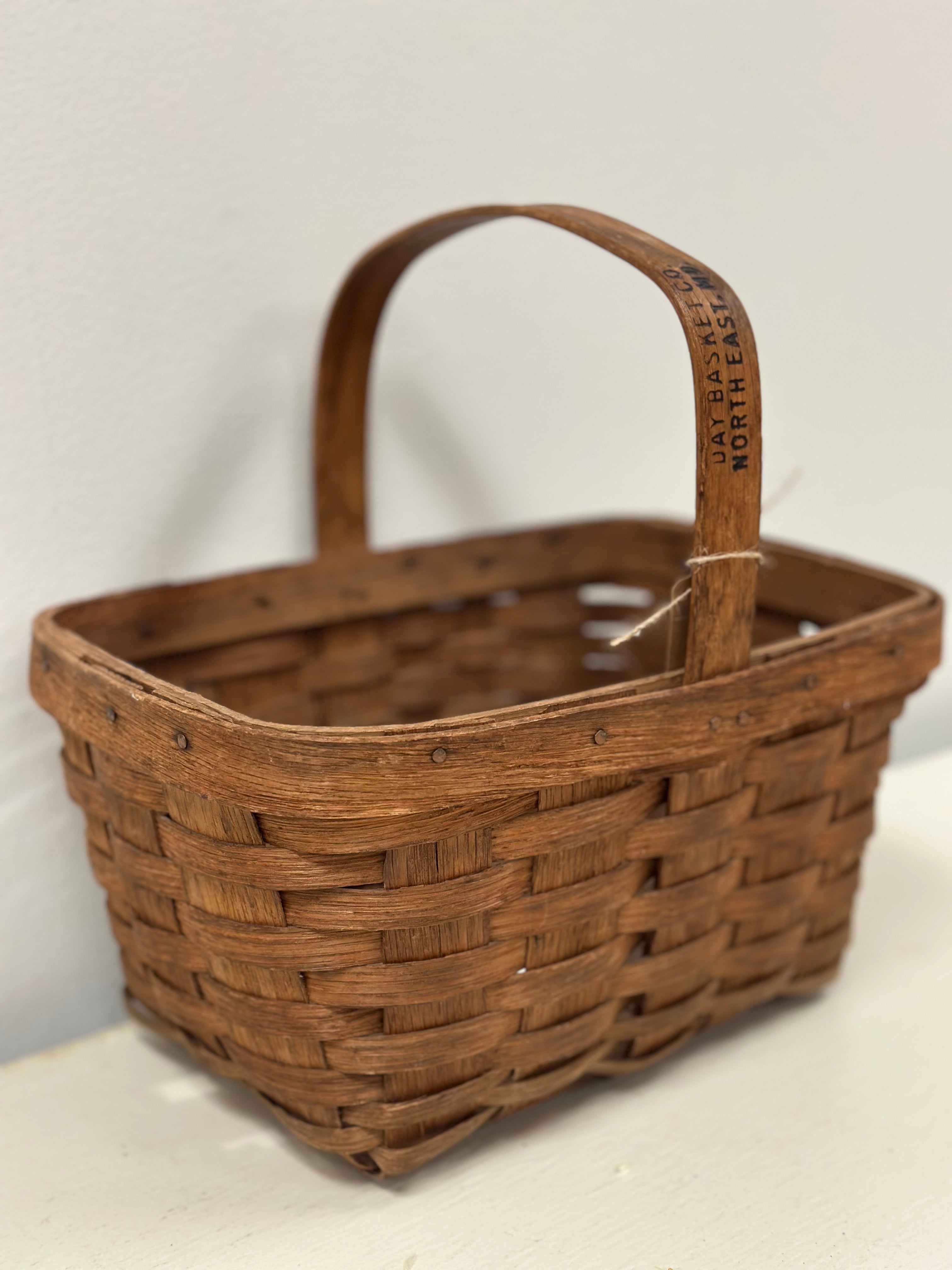 Vintage Oak Splint Basket