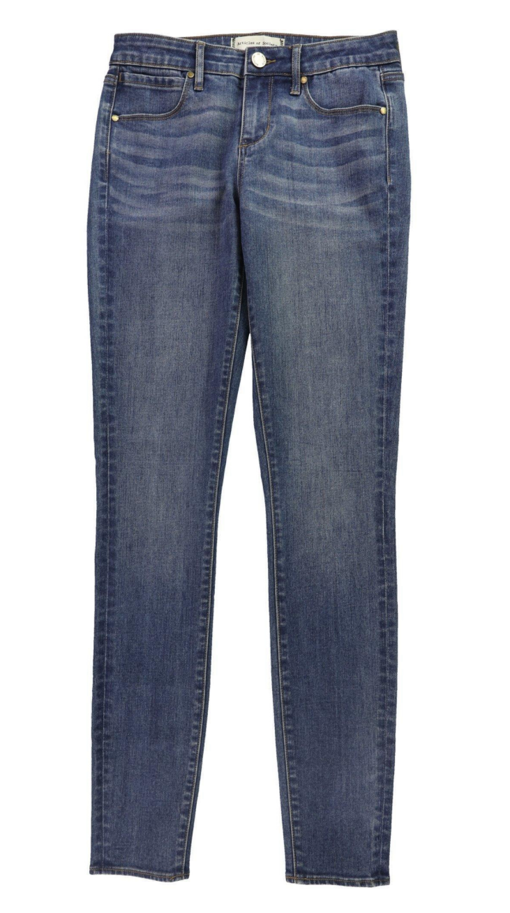 Articles of Society Gold Button Whisker Jeans Medium Wash