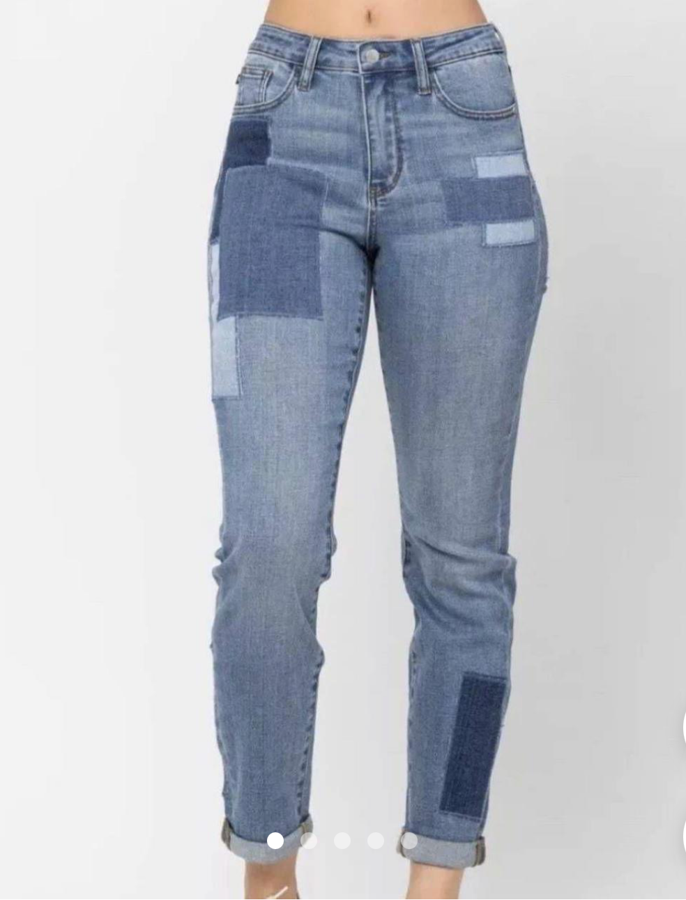 Judy Blue Patchwork Jeans (Light Wash)