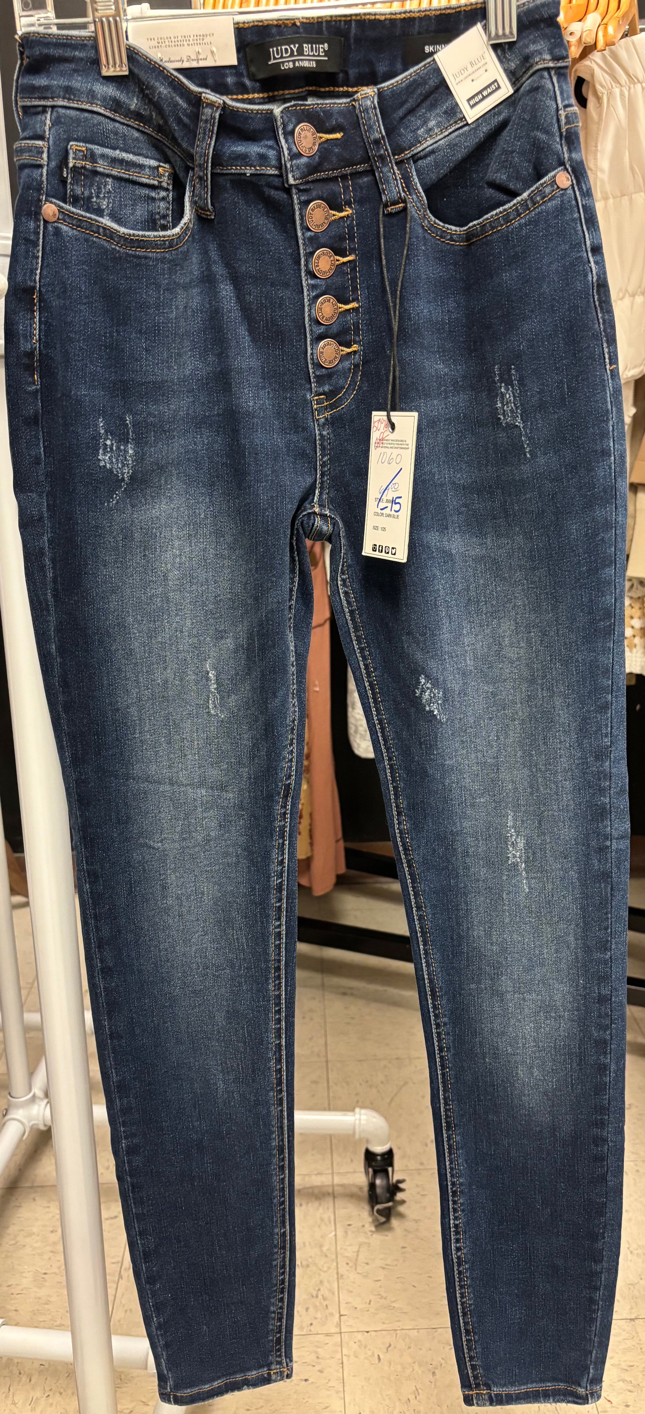Judy Blue Copper Button-up Midrise Skinny Jeans (Dark Wash)