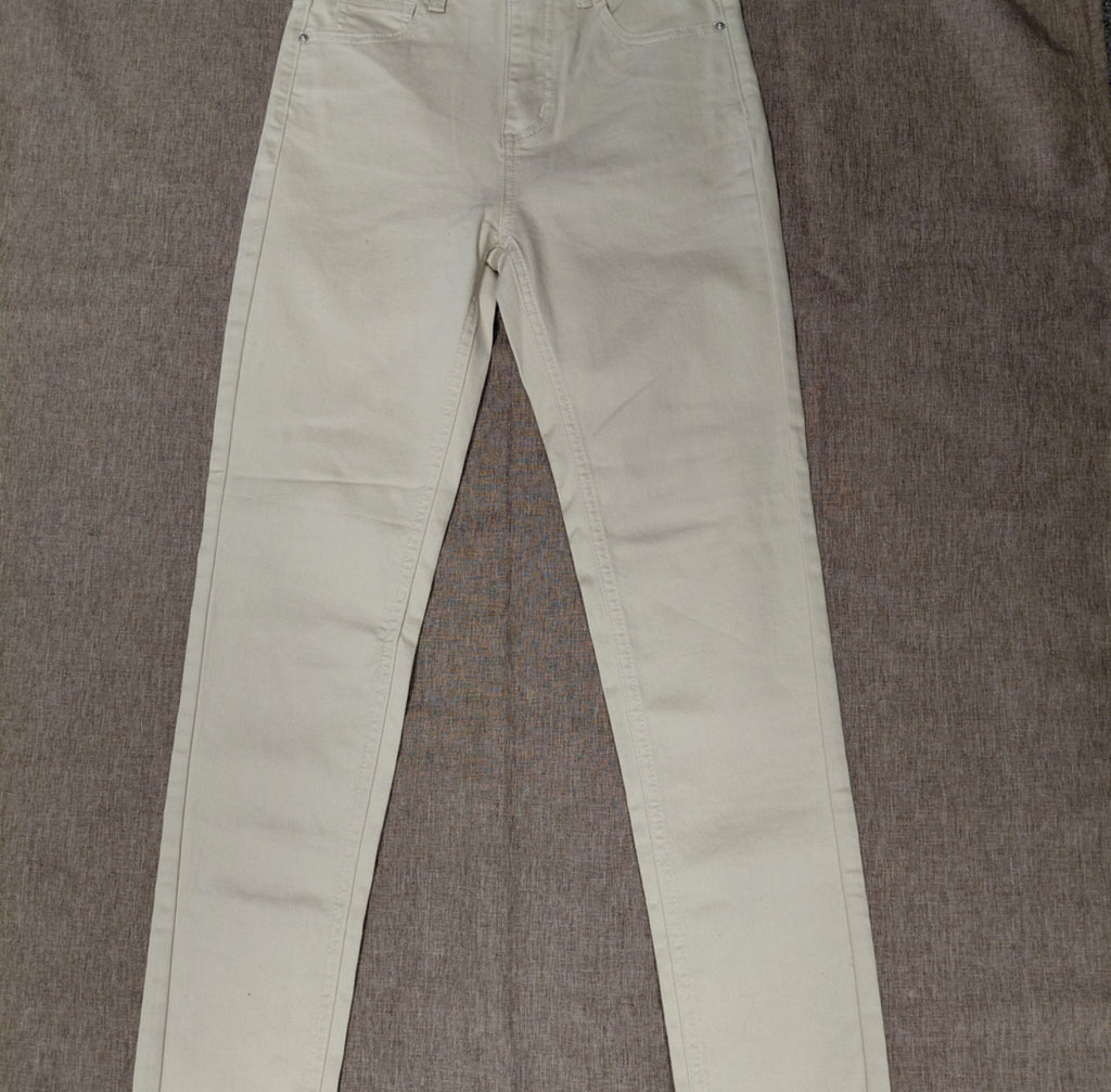 Risen Skinny Cuffed Jeans (Khaki)