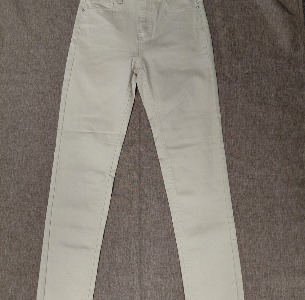 Risen Skinny Cuffed Jeans (Khaki)