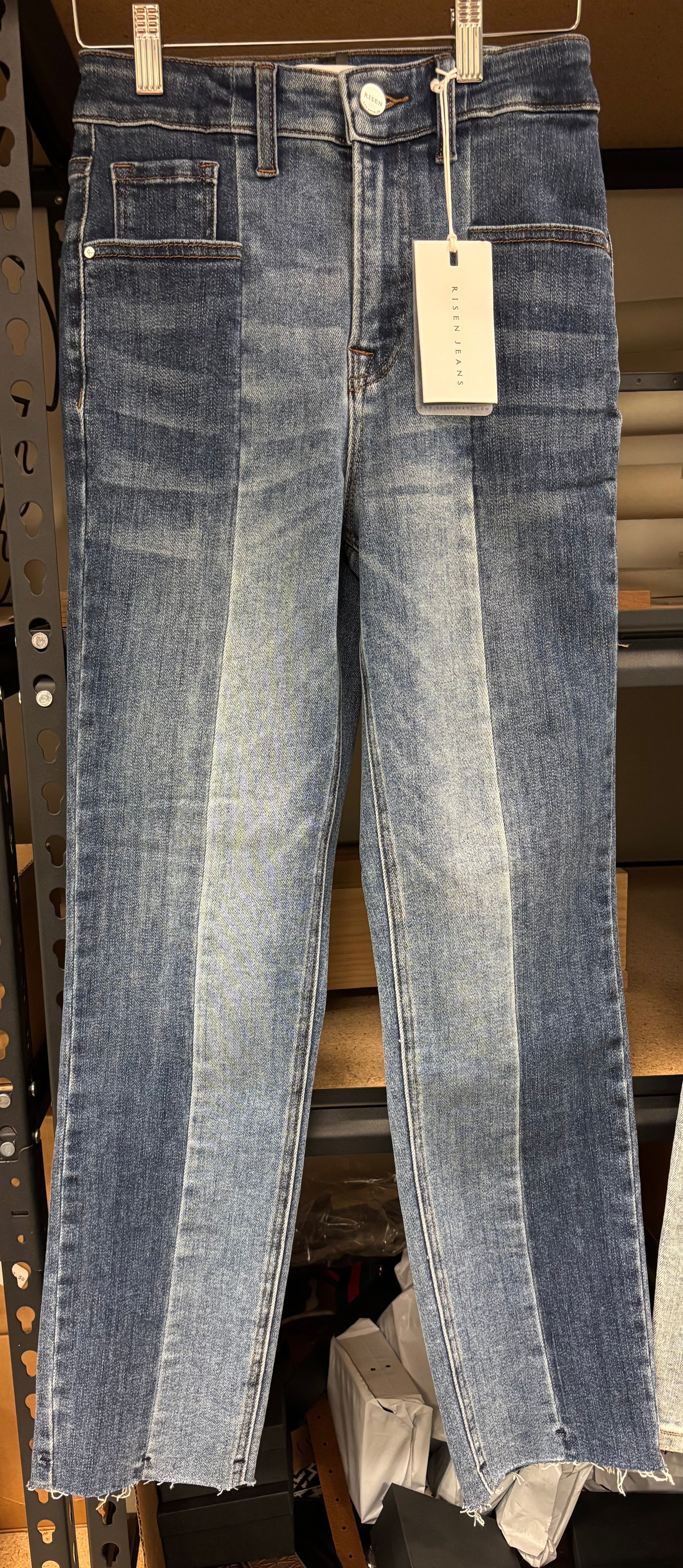 Risen Bi-Color Straight Leg Bootcut Jeans