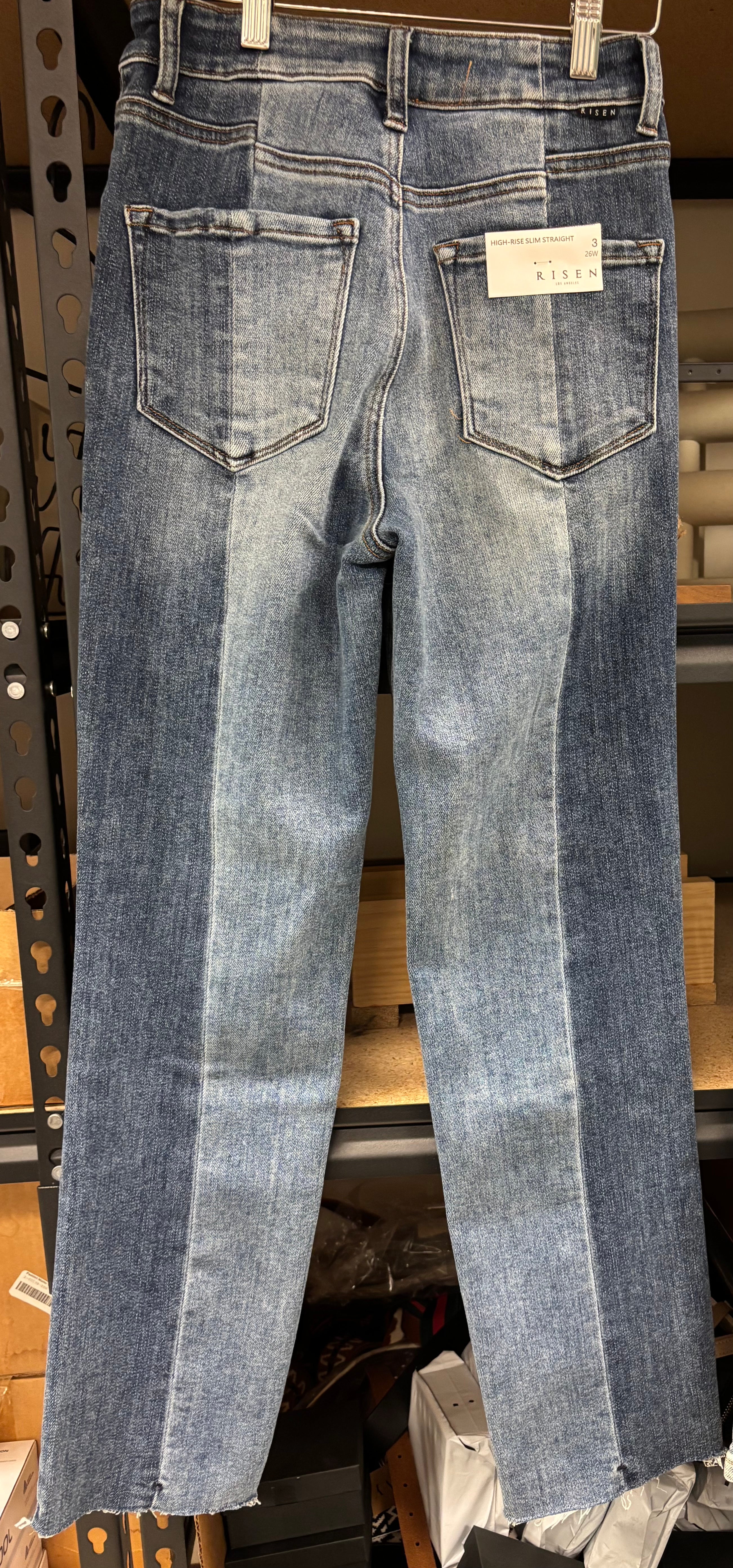 Risen Bi-Color Straight Leg Bootcut Jeans