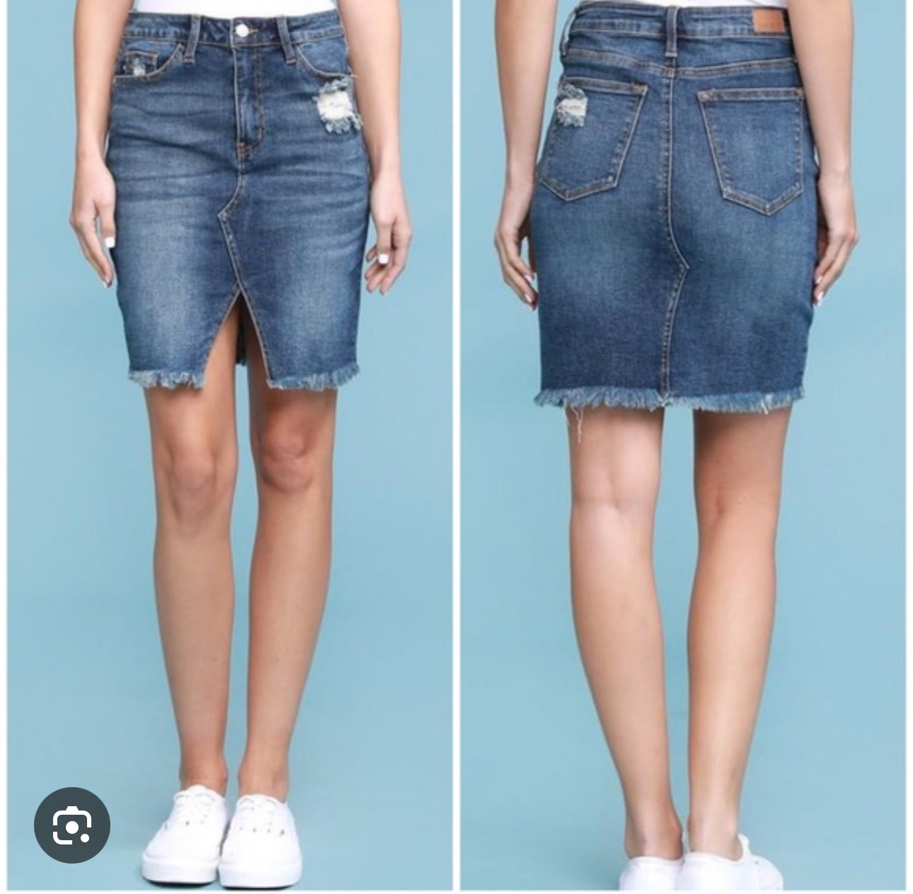 Judy Blue Distressed Denim Skirt